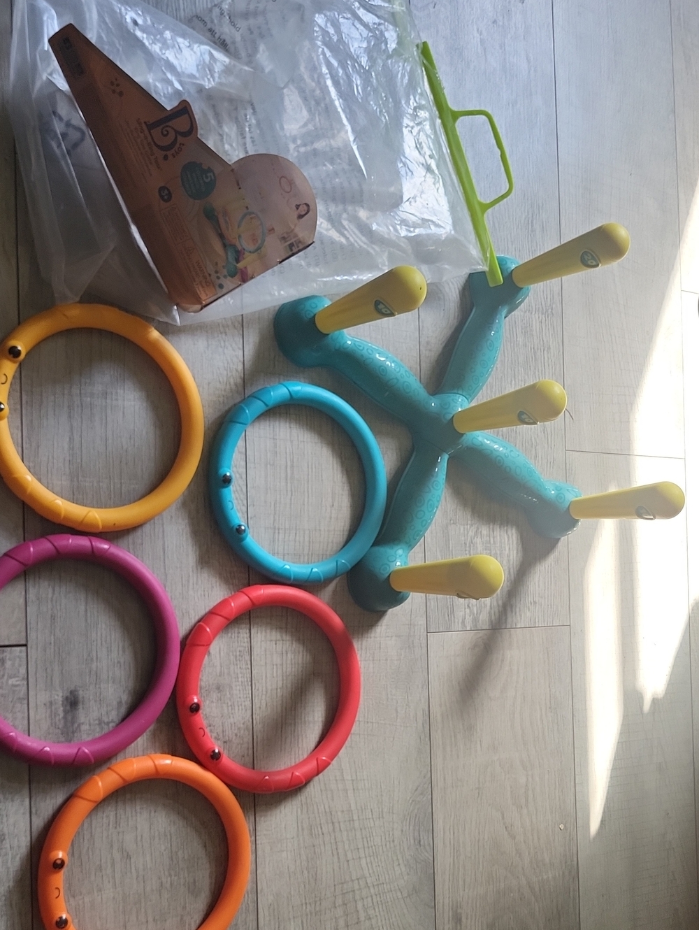 Ring Toss Game Set - Colorful Kids Toy (Blue, Yellow, Orange, Pink, Red)